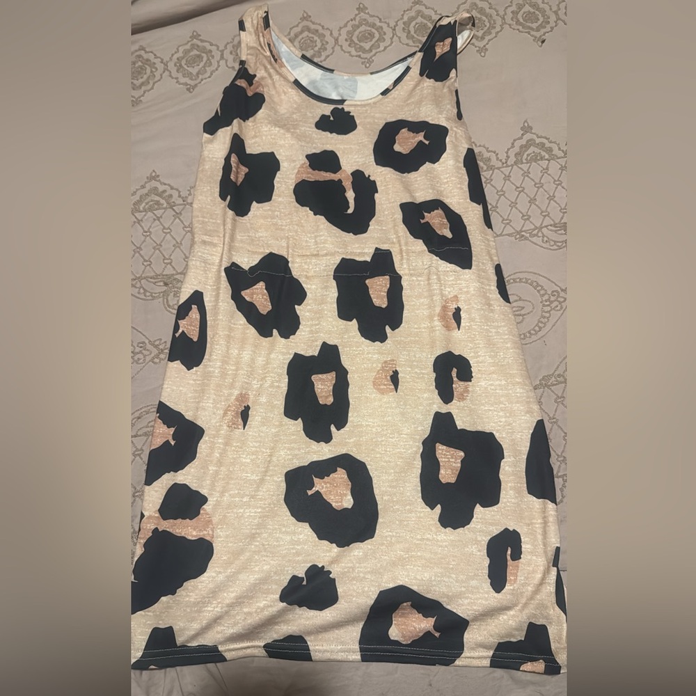 Leopard Print Sleeveless Dress